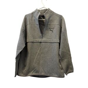 Puma Men's Gray Quarter-Zip Pullover Size L